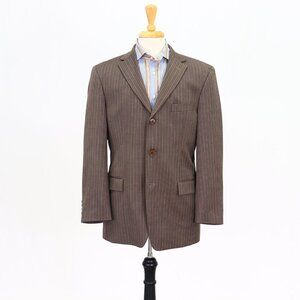 Hugo Boss 40S Brown Striped 3-Button Sport Coat Blazer Jacket P119